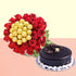 30 Red Roses 18 Ferrero Rochers Plain Chocolate Cake