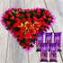 50 Red Roses In Heart Shape 5 Dairy Milk Silk Chocolate