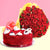 50 Red Roses In Yellow paper Packing Red Velvet Cake