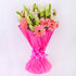 8 Pink Gerberas 6 Lilies