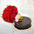 Choco Valvette Cake 40 Red Roses in Cellophane packing